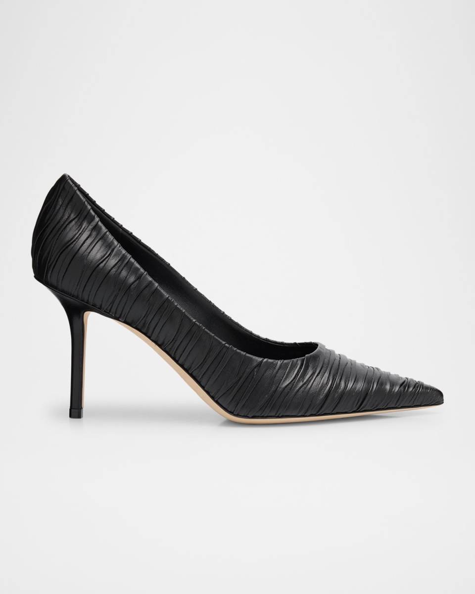 Love 85mm Pleated Leather Pumps